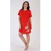 Dámská noční košile s krátkým rukávem Alena - červená
