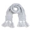 Pletená zimní šála s třásněmi - světle šedá