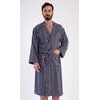 Pánský župan s kapucí Proužek - tmavě modrá