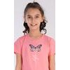 Dětská noční košile s krátkým rukávem Motýl - lososová