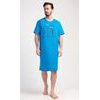 Pánská noční košile s krátkým rukávem Outdoor - modrá