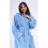 Dámský župan dlouhý s kapucí Modrásek - modrá