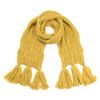 Pletená zimní šála s třásněmi - žlutá