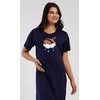 Dámská noční košile mateřská Méďa na obláčku - tmavě modrá