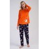 Dámské pyžamo dlouhé Liška - oranžová