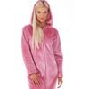Dámský dlouhý hřejivý župan s kapucí a se zipem SIENA růžová