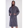 Pánský župan s kapucí Proužek - tmavě modrá