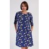 Dámské domácí šaty s tříčtvrtečním rukávem Hvězdy - tmavě modrá