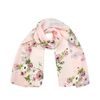Jemná růžová šála s potiskem květin