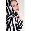 Dámský župan krátký s kapucí Zebra - černá