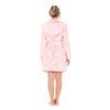 Dámský 3/4 župan s kapucí FLORA světle růžová/bílá
