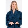 Dámský župan dlouhý se šálovým límcem Karolína - petrolejová