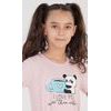 Dětská noční košile s krátkým rukávem Panda - světle lososová