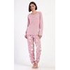 Dámské pyžamo dlouhé Méďa s polštářem - starorůžová