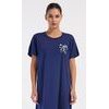 Dámské domácí šaty s krátkým rukávem Janette - tmavě modrá