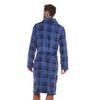 Pánský hřejivý župan Hero modrý káro s výšivkou