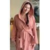 Dámský župan dlouhý s kapucí Broskev - lososová