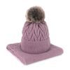 Sada pletené čepice a šály Lomnice růžová