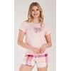 Dámské pyžamo šortky Super girl - světle lososová