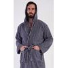 Pánský župan s kapucí Proužek - tmavě modrá