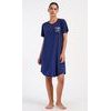 Dámské domácí šaty s krátkým rukávem Janette - tmavě modrá