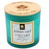 ARÔME Svíčka 400 g s dřevěným knotem a víčkem, Woody Sage and Salt