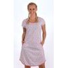 Dámská noční košile s krátkým rukávem Stars - šedá/lososová
