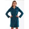 Dámský 3/4 župan s kapucí a dlouhým rukávem BARI Deep lagoon