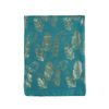 Dámská šála zdobená květinovým motivem modrozelená
