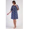 Dámské domácí šaty s tříčtvrtečním rukávem Hvězdy - tmavě modrá