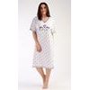 Dámská noční košile s krátkým rukávem Silvie - světle šedá