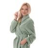 Dámský dlouhý savý župan se šálovým límcem TAMPA olivová