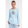 Dámské pyžamo dlouhé Tučňák - světle modrá
