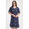 Dámská noční košile s krátkým rukávem Motýli - tmavě modrá