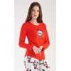 Dámské pyžamo dlouhé Anežka - červená