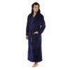 Unisex dlouhý hřejivý župan s kapucí SIENA tmavě modrá