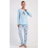 Dámské pyžamo dlouhé Tučňák - světle modrá