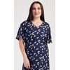 Dámská noční košile s krátkým rukávem Motýli - tmavě modrá