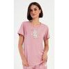 Dámské pyžamo kapri Méďa s polštářem - starorůžová