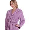 Dámský dlouhý župan s kapucí ATHENA fialová