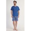 Pánské pyžamo šortky Motocycle - modrá