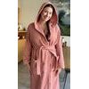 Dámský župan dlouhý s kapucí Broskev - lososová