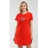 Dámská noční košile s krátkým rukávem Koruna - červená