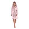 Dámský 3/4 župan s kapucí FLORA starorůžová/bílá