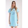 Dámská noční košile s krátkým rukávem Méďa s kytkou - mentolová