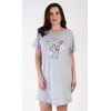 Dámská noční košile s krátkým rukávem Motýl - šedá
