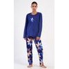 Dámské pyžamo dlouhé Sára - tmavě modrá