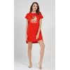 Dámská noční košile s krátkým rukávem Love your self - červená