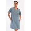 Dámské domácí šaty s krátkým rukávem Alžběta - petrolejová