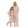 Unisex dlouhý župan s kapucí ATHENA světle oříšková